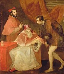 Papst Paul III. (1468-1549) und seine Neffen, 1545